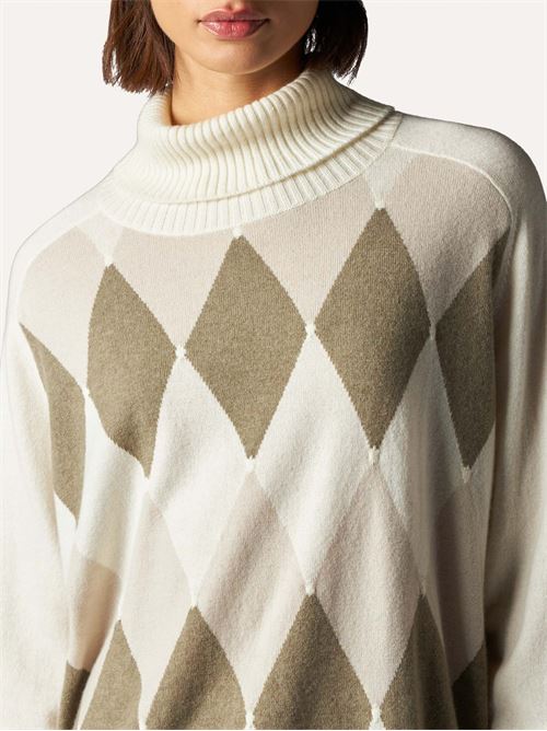 MAGLIA A COLLO ALTO IN 100% CASHMERE A ROMBI BALLANTYNE | B1P73412KG698229