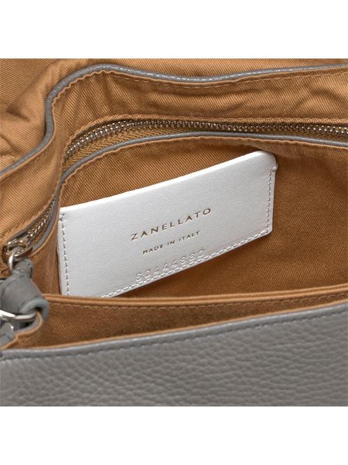 BORSA POSTINA® SMALL IN PELLE MARTELLATA GREY MONTEBIANCO ZANELLATO | 068010-0950000SZ0130