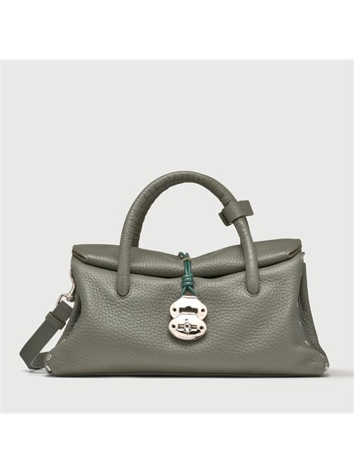 BORSA DOTTA® SMALL IN PELLE MARTELLATA GREEN LICHENE ZANELLATO | 068750-1120000SZ0475