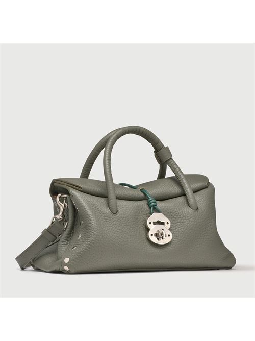 BORSA DOTTA® SMALL IN PELLE MARTELLATA GREEN LICHENE ZANELLATO | 068750-1120000SZ0475