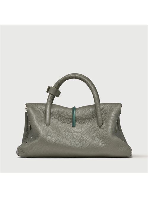 BORSA DOTTA® SMALL IN PELLE MARTELLATA GREEN LICHENE ZANELLATO | 068750-1120000SZ0475