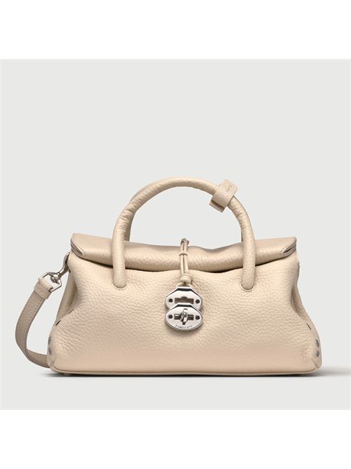 BORSA DOTTA® SMALL IN PELLE MARTELLATA BIANCO ALABASTRO ZANELLATO | 068750-1120000SZ1140