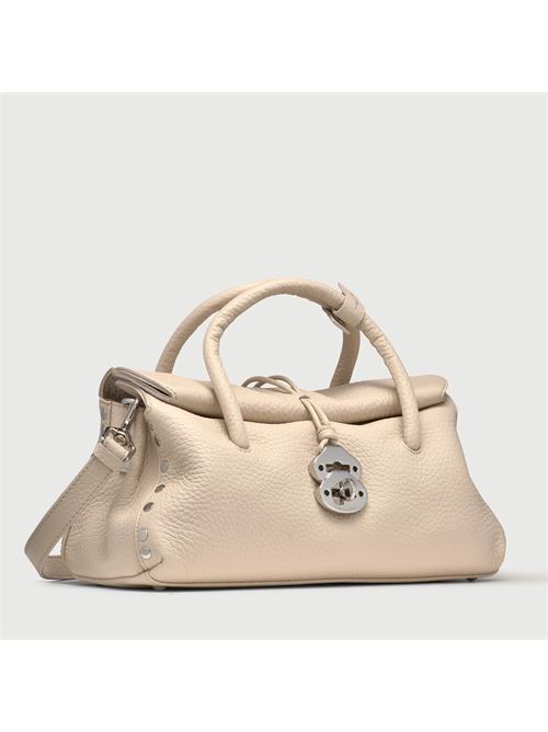 BORSA DOTTA® SMALL IN PELLE MARTELLATA BIANCO ALABASTRO ZANELLATO | 068750-1120000SZ1140