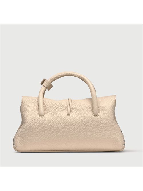 BORSA DOTTA® SMALL IN PELLE MARTELLATA BIANCO ALABASTRO ZANELLATO | 068750-1120000SZ1140