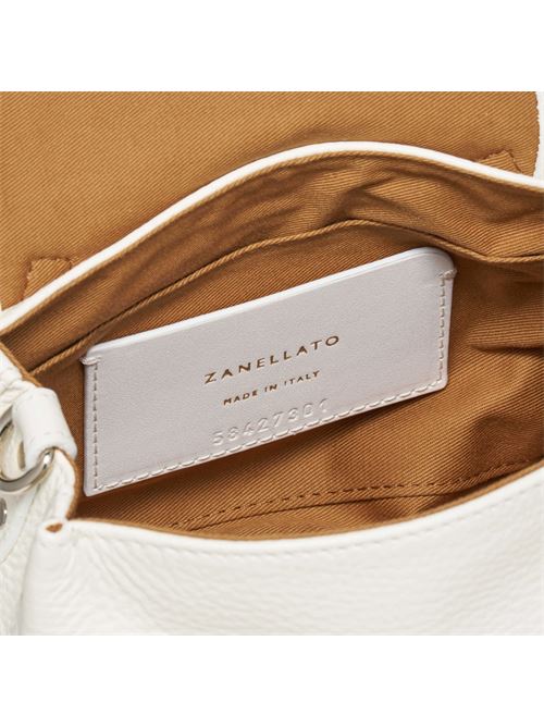 BORSA POSTINA® BABY IN PELLE MARTELLATA BIANCO LATTE ZANELLATO | 068010-0040000BABYZ1190