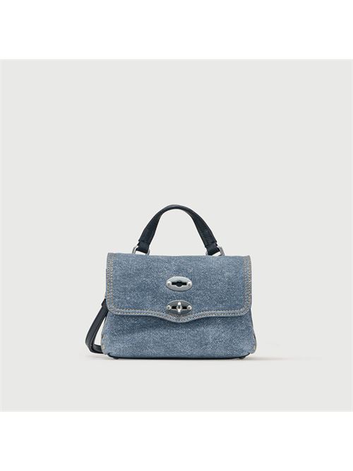 BORSA POSTINA® BABY IN PELLE DENIM BLUE RAW ZANELLATO | 068010-1880000BABYZ0593