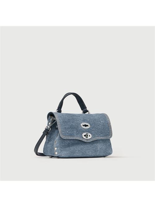 BORSA POSTINA® BABY IN PELLE DENIM BLUE RAW ZANELLATO | 068010-1880000BABYZ0593